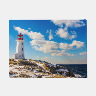 vuurtoren Winter in Peggy's Cove, Nova Scotia Deurmat