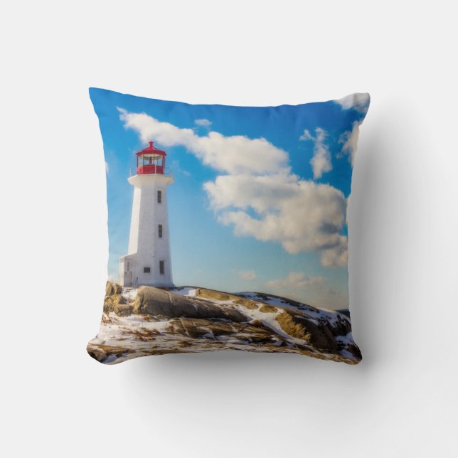 vuurtoren | Winter in Peggy's Cove, Nova Scotia Kussen (Voorkant)