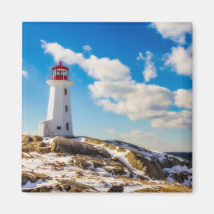 vuurtoren   Winter in Peggy's Cove, Nova Scotia Magneet