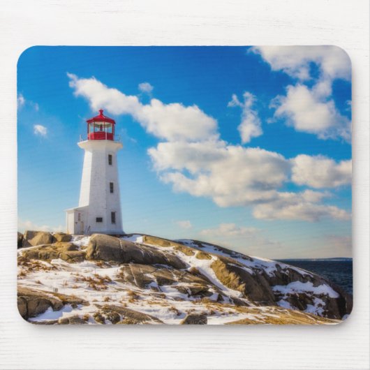 vuurtoren | Winter in Peggy's Cove, Nova Scotia Muismat (Voorkant)
