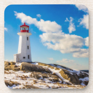 vuurtoren   Winter in Peggy's Cove, Nova Scotia Onderzetter