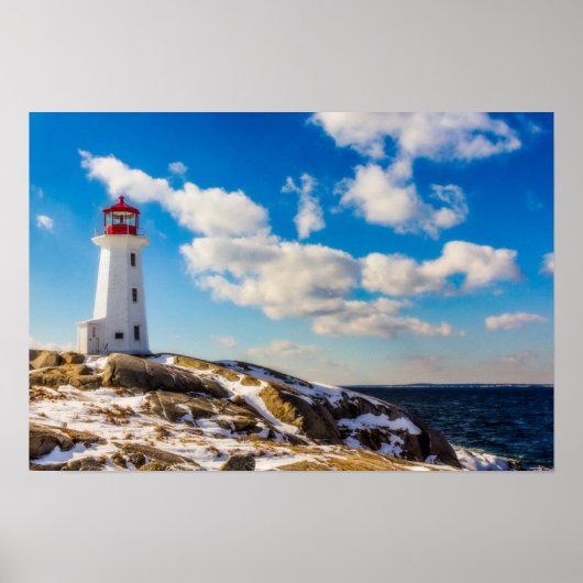 vuurtoren | Winter in Peggy's Cove, Nova Scotia Poster (Voorkant)