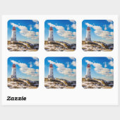 vuurtoren | Winter in Peggy's Cove, Nova Scotia Vierkante Sticker (Vel)
