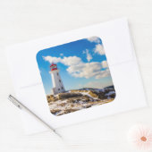 vuurtoren | Winter in Peggy's Cove, Nova Scotia Vierkante Sticker (Envelop)