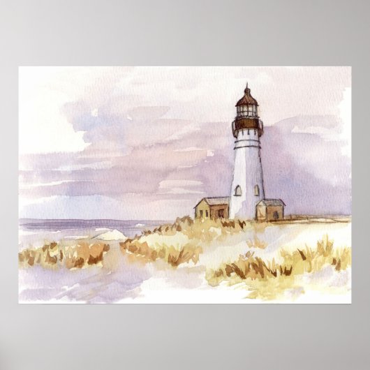 Vuurtoren Winter Sneeuw Michigan Ocean Ice Poster (Voorkant)