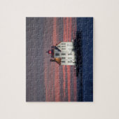 vuurtoren Winterzonsondergang Legpuzzel (Verticaal)