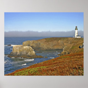 Vuurtoren Yaquina Head bij Newport Oregon Poster