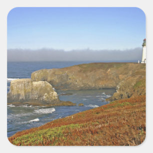 Vuurtoren Yaquina Head bij Newport Oregon Vierkante Sticker