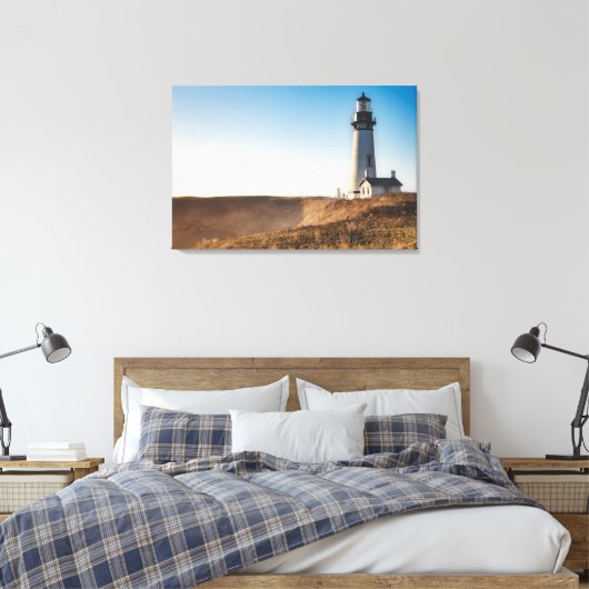vuurtoren | Yaquina Head Lighthouse Oregon Canvas Afdruk (Insitu (Slaapkamer))