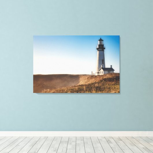 vuurtoren | Yaquina Head Lighthouse Oregon Canvas Afdruk (Insitu (Houten vloer))