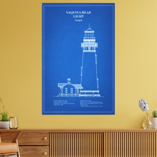 Vuurtoren Yaquina Head - Oregon - AD Canvas Afdruk (Insitu (Woonkamer))