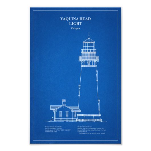 Vuurtoren Yaquina Head - Oregon - AD Foto Afdruk (Voorkant)