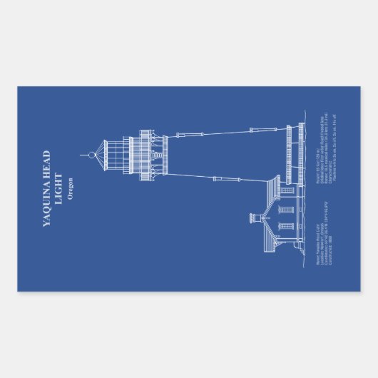 Vuurtoren Yaquina Head - Oregon - AD Rechthoekige Sticker (Voorkant)