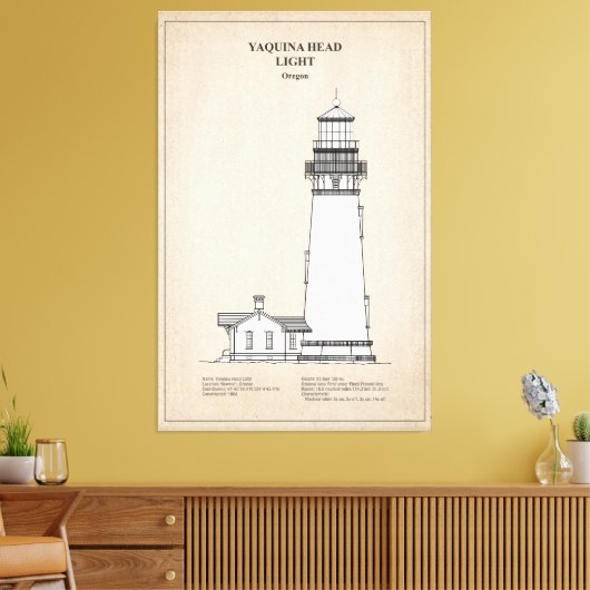 Vuurtoren Yaquina Head - Oregon - SBD Canvas Afdruk (Insitu (Woonkamer))
