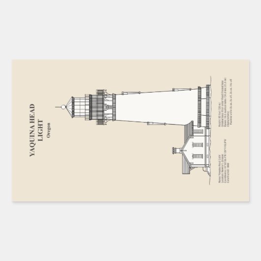 Vuurtoren Yaquina Head - Oregon - SBD Rechthoekige Sticker (Voorkant)