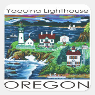 Vuurtoren Yaquina ~ Oregon Vierkante Sticker