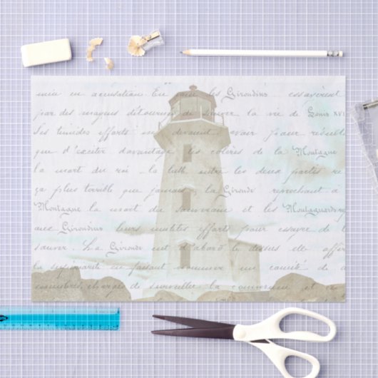  vuurtoren zeebodem tissuepapier (Craft)