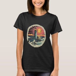 Vuurtoren Zeehuis Zeilboot Zeilvaart Zee Licht T-shirt
