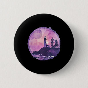 Vuurtoren Zeehuis Zeilen Varen Zee Licht Ronde Button 5,7 Cm