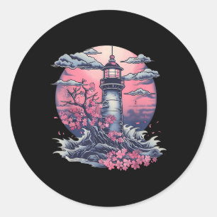 Vuurtoren Zeehuis Zeilen Varen Zee Licht Ronde Sticker