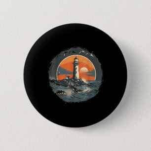 Vuurtoren Zeehuis Zeilen Zee Boot Licht Ronde Button 5,7 Cm