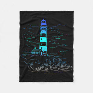 Vuurtoren Zeehuis Zeilen Zee Strand Leven Boot Fleece Deken
