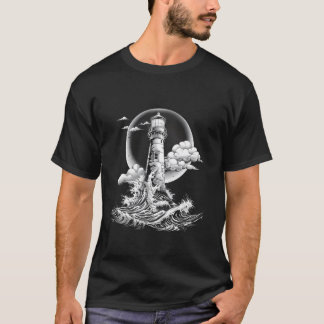 Vuurtoren Zeehuis Zeilen Zee Strand Licht H T-shirt