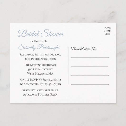 Vuurtoren Zeilboot Blauw Nautisch Vrijgezellenfees Uitnodiging Briefkaart (Achterkant)