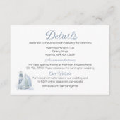 Vuurtoren Zeilboot Blauw nautische bruiloft Detail Informatiekaartje (Voorkant)