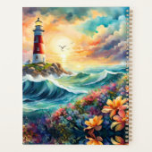 Vuurtoren Zeilboot Floral Beauty Waterverf Planner (Achterkant)