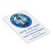 Vuurtoren Zeilen Nautische bruiloft Save the date Magneet (Rechterzijde)
