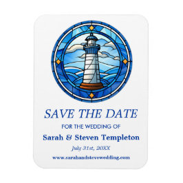 Vuurtoren Zeilen Nautische bruiloft Save the date Magneet