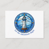 Vuurtoren Zeilen Nautische Maritieme bruiloft Informatiekaartje (Voorkant)