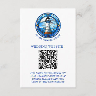 Vuurtoren Zeilen Nautische Maritieme bruiloft Informatiekaartje