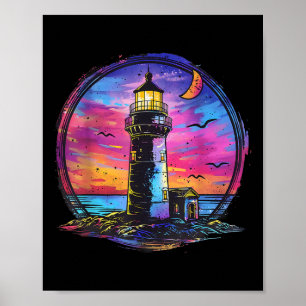 Vuurtoren Zeilen Zee Strand Boottocht Zeehuis Poster