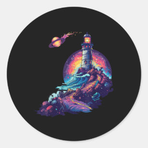 Vuurtoren Zeilen Zee Strand Boottocht Zeehuis Ronde Sticker