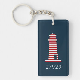 Vuurtoren ZIP CODE Nautisch Rood Wit Blauw Fun Sleutelhanger