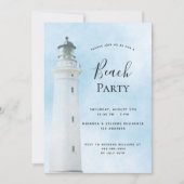 Vuurtoren zomer strand feest kaart (Voorkant)