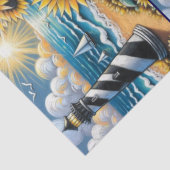 Vuurtoren Zonnebloemen Nautilus Decoupage Tissuepapier (Detail)