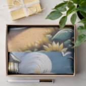 Vuurtoren Zonnebloemen Nautische Decoupage Tissuepapier (Geschenk)