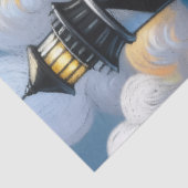 Vuurtoren Zonnebloemen Nautische Decoupage Tissuepapier (Detail)