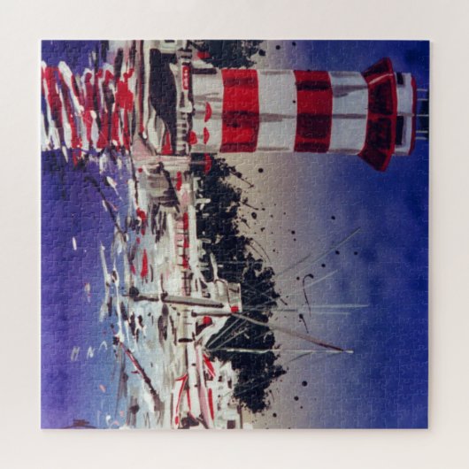  vuurtorenboten van de Waterverf Hilton Head Legpuzzel (Horizontaal)