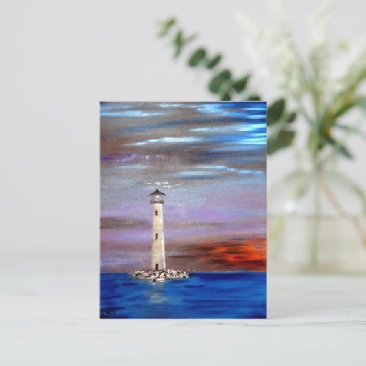 vuurtoreneiland briefkaart (Staand voorkant)