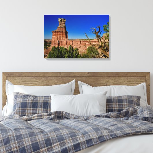 Vuurtorenformatie in Palo Duro Canyon Canvas Afdruk (Insitu (Slaapkamer))