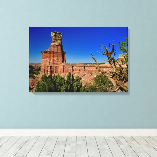 Vuurtorenformatie in Palo Duro Canyon Canvas Afdruk (Insitu (Houten vloer))