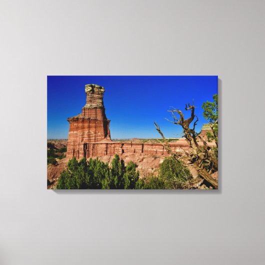 Vuurtorenformatie in Palo Duro Canyon Canvas Afdruk (Voorkant)