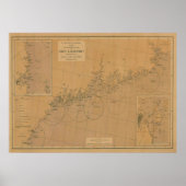  vuurtorenkaart Maine (1876) Poster (Voorkant)