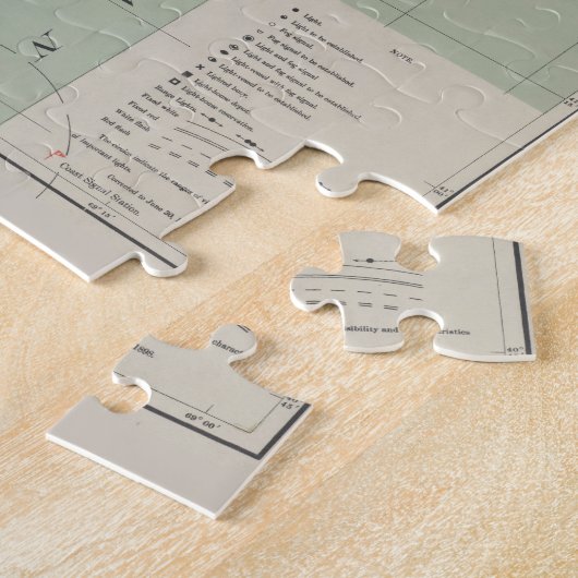  vuurtorenkaart Massachusetts (1898) Legpuzzel (Zijkant)