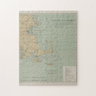 vuurtorenkaart Massachusetts (1898) Legpuzzel