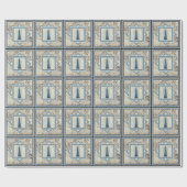  vuurtorenkaart nautisch patroon cadeaupapier (Vlak)